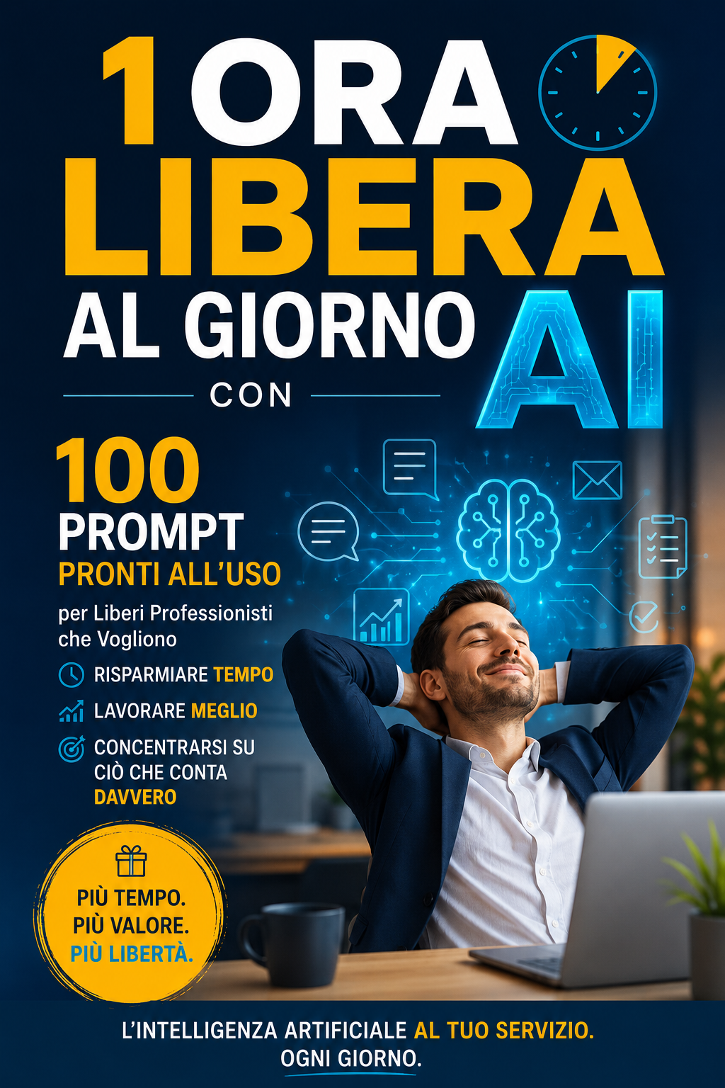 Copertina di 1 Ora Libera al Giorno con l’AI – 100 Prompt — GBREMEDIUM